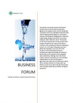 Raport „Forum Biznesu na rzecz wody w Afryce”